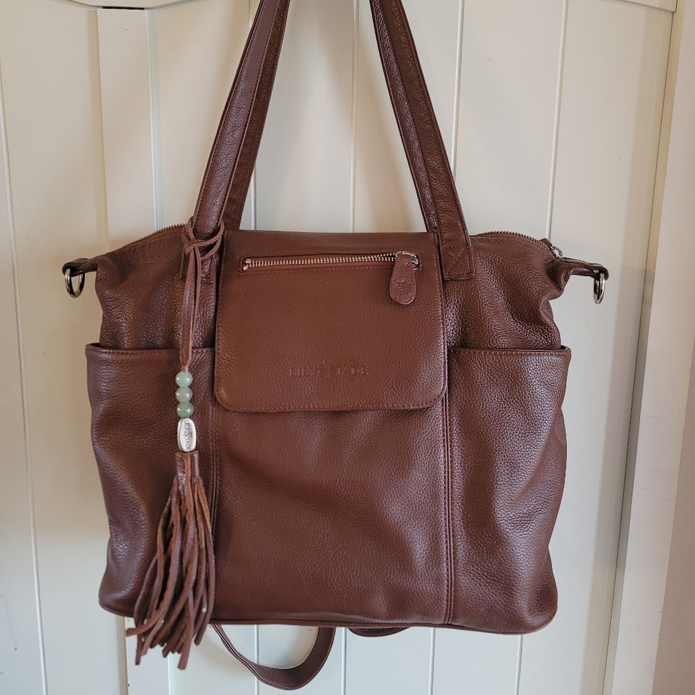 Lily Jade Madeline Convertible Leather Diaper Bag